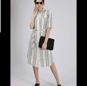 Topshop stripe midi belted shirtdress